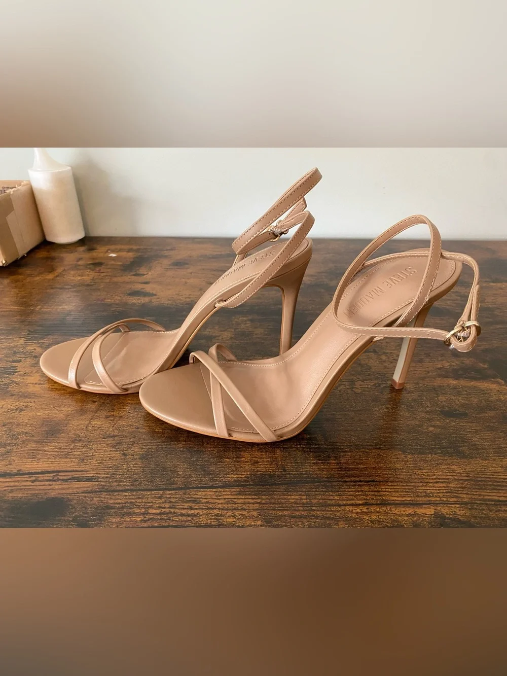 Steve Madden Jypsey Tan Strappy High Heel Sandals